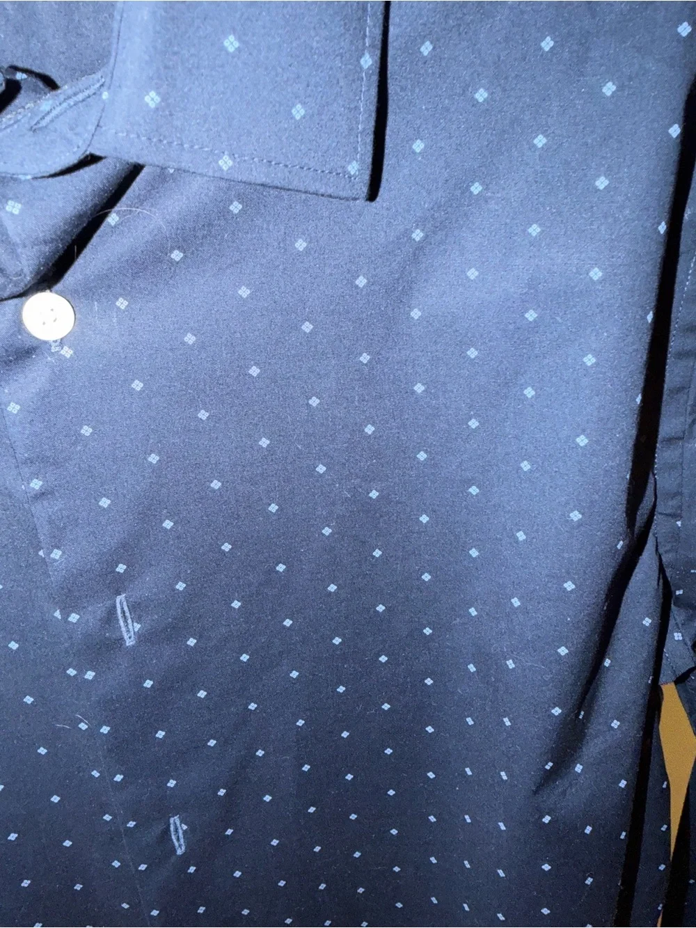 Banana Republic Deep Navy Dot-Pattern Dress Shirt